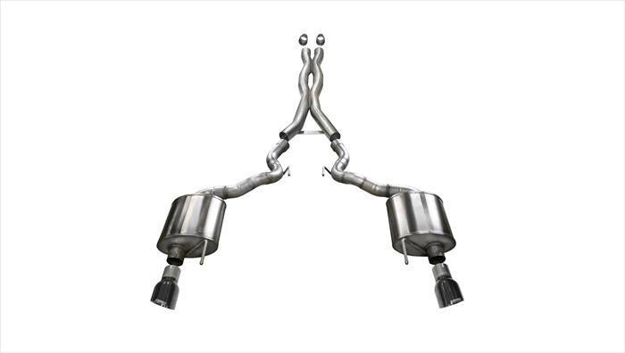 Corsa 15-16 Ford Mustang GT Convertible 5.0L V8 Black Xtreme Dual Rear Exit Exhaust