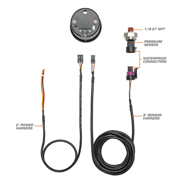 GlowShift Black 7 Color Oil Pressure Gauge