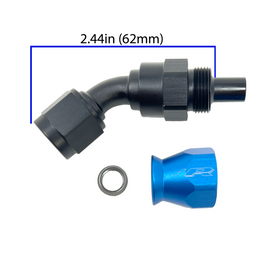 Fuel Line Fitting PTFE to 45 Degree Female Flare AN6 - 0