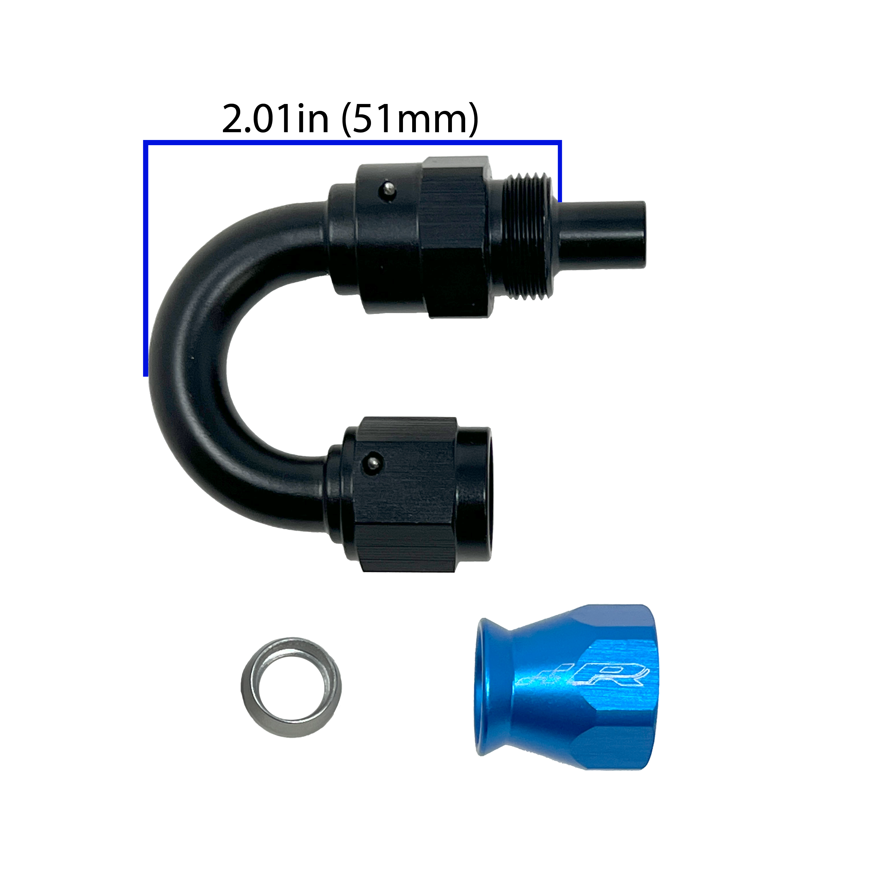 PTFE Fuel Line Fitting 180 Degree AN-6 Female Flare - 0