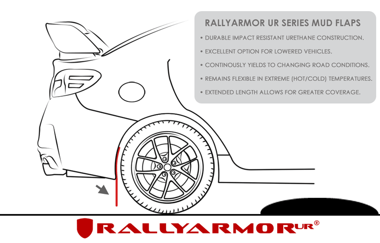 Rally Armor 15+ Subaru WRX & STi Sedan Only UR Black Mud Flap w/ Grey Logo