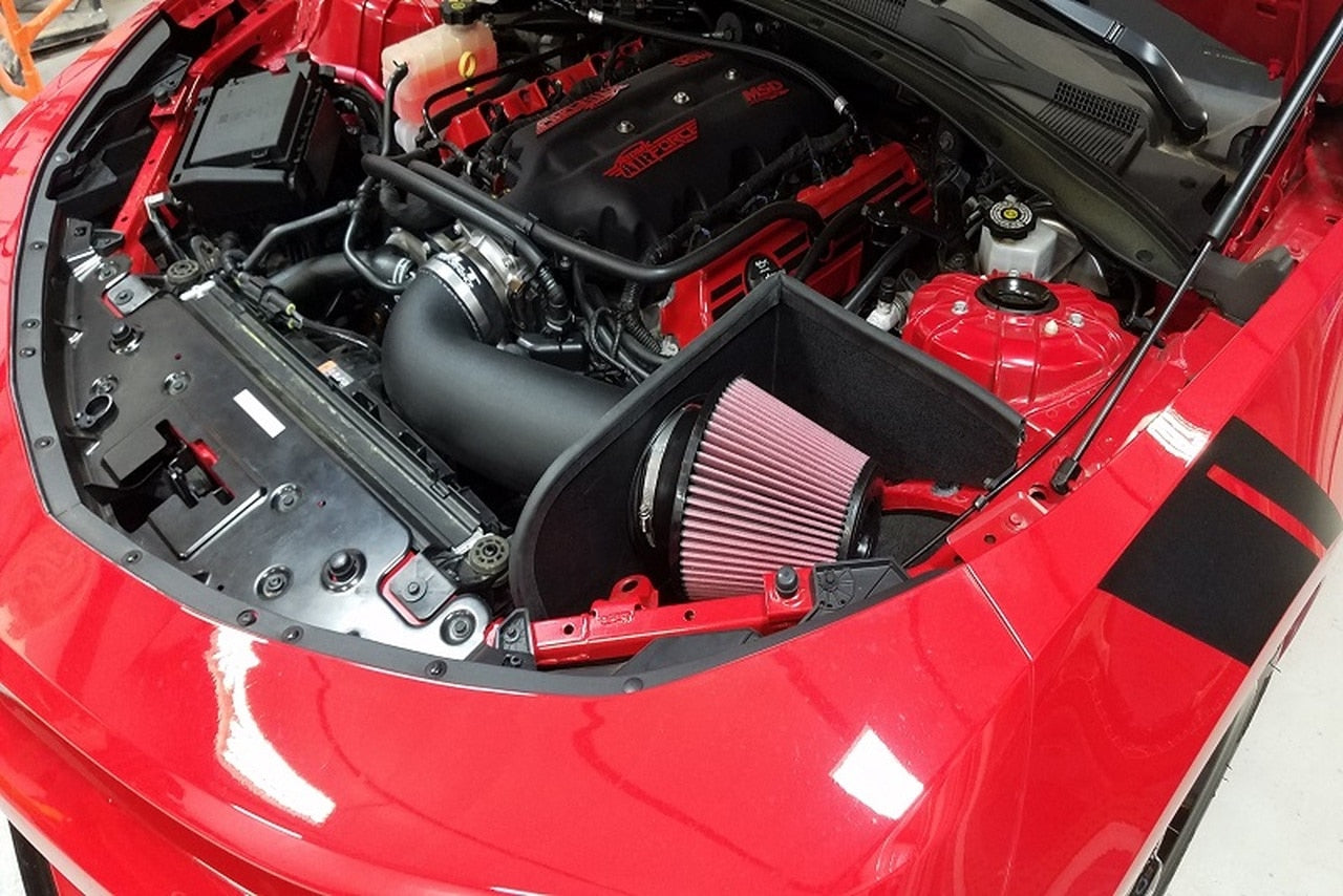 JLT 16-19 Chevrolet Camaro LT1 6.2L Black Textured Cold Air Intake Kit w/Red Filter - Tune Req - 0