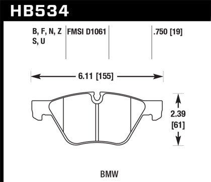 Hawk 08-12 BMW 128i /06 325i/325Xi /07 328i/328Xi /06 330i/330Xi Front HPS 5.0 Street Brake Pads - 0