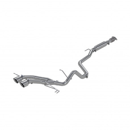 2.5" Cat Back, Dual Exit, Aluminized with Tips