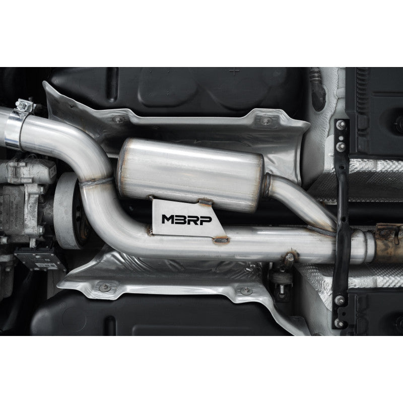 MBRP PRO Series VW Mk7 R 3" Cat Back Quad Rear Exhaust With CF Tips - 0