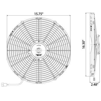 SPAL 1604 CFM 16in Medium Profile Fan - Pull (VA18-AP51/C-41A)