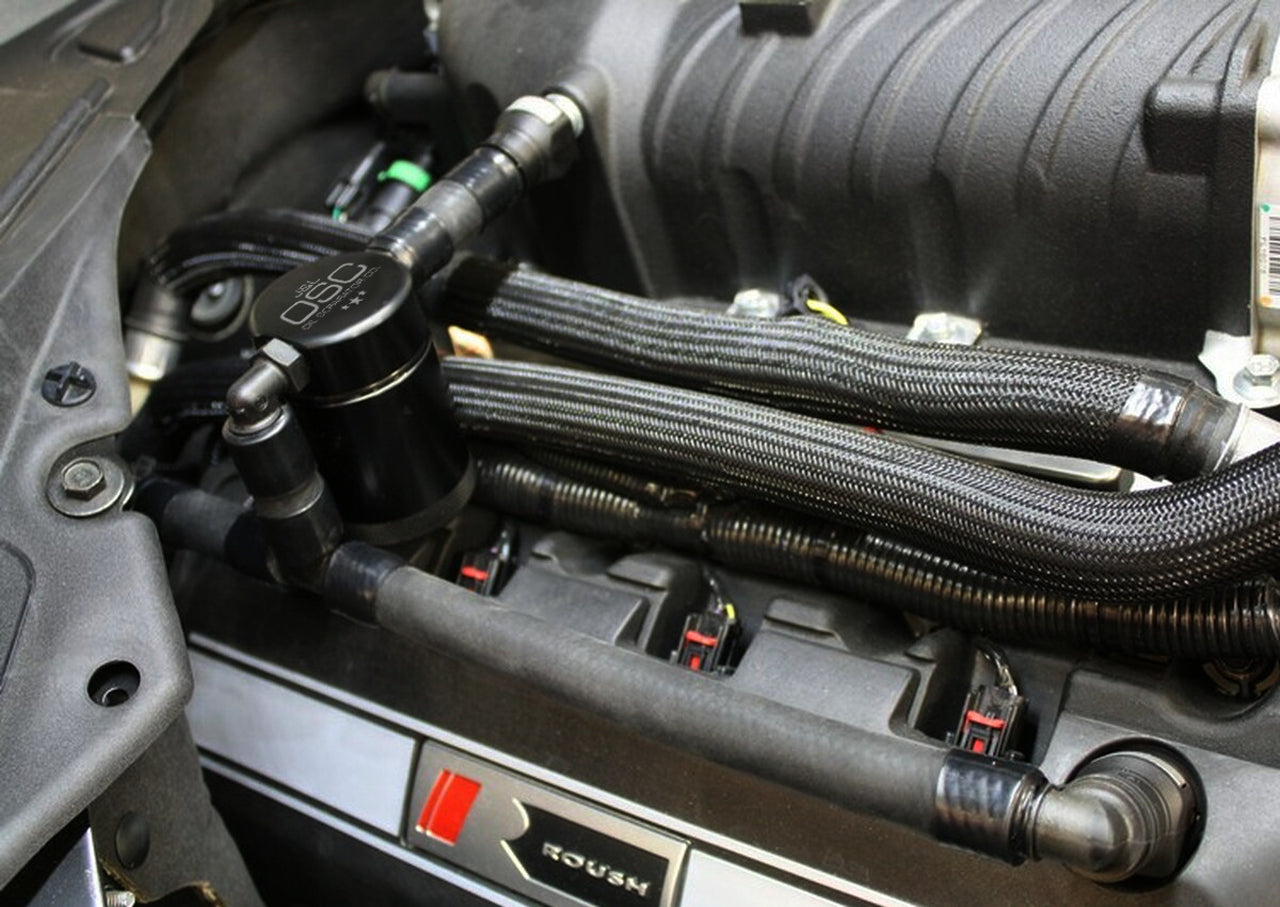 J&L Oil Separator 3.0 Passenger Side (2011-14 Mustang GT w/ Roush/Whipple/FRPP/VMP Supercharger; 2015-17 Mustang GT with Roush/VMP Supercharger)
