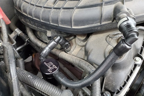 JLT 11-17 Ford Mustang V6 Passenger Side Oil Separator 3.0 V2 - Black Anodized - 0