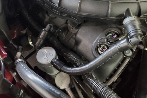 JLT 11-17 Ford Mustang V6 Passenger Side Oil Separator 3.0 V2 - Clear Anodized - 0