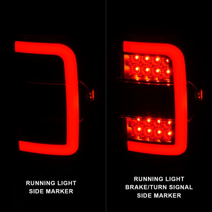 ANZO 2001-2011 Ford  Ranger LED Tail Lights w/ Light Bar Black Housing Clear Lens - 0