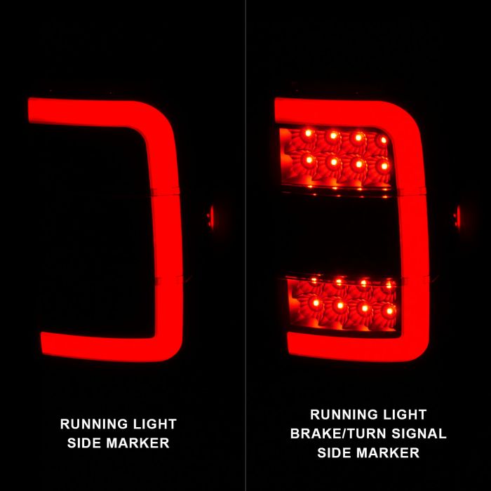 ANZO 01-11 Ford Ranger LED Taillights - Black Housing w/ Smoke Lens & Light Bar - 0