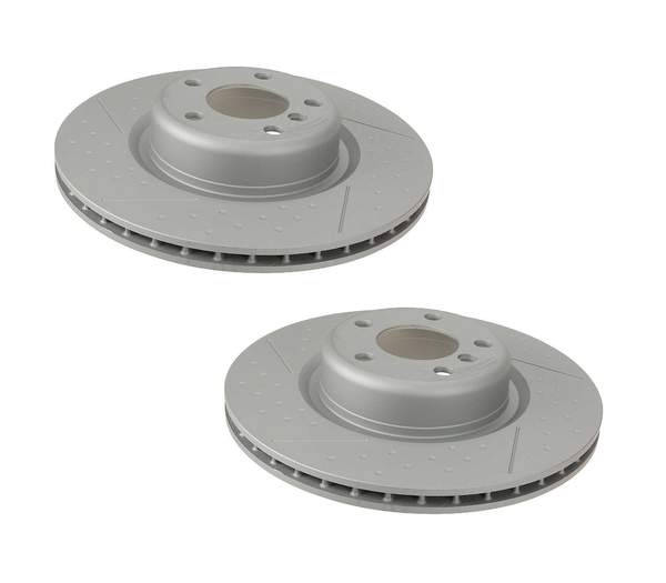 Rear Dimpled & Slotted Brake Rotor Kit (345x24) - BMW F2x 228i / F3x 320i & More (Fits Many Models Check Fitment)