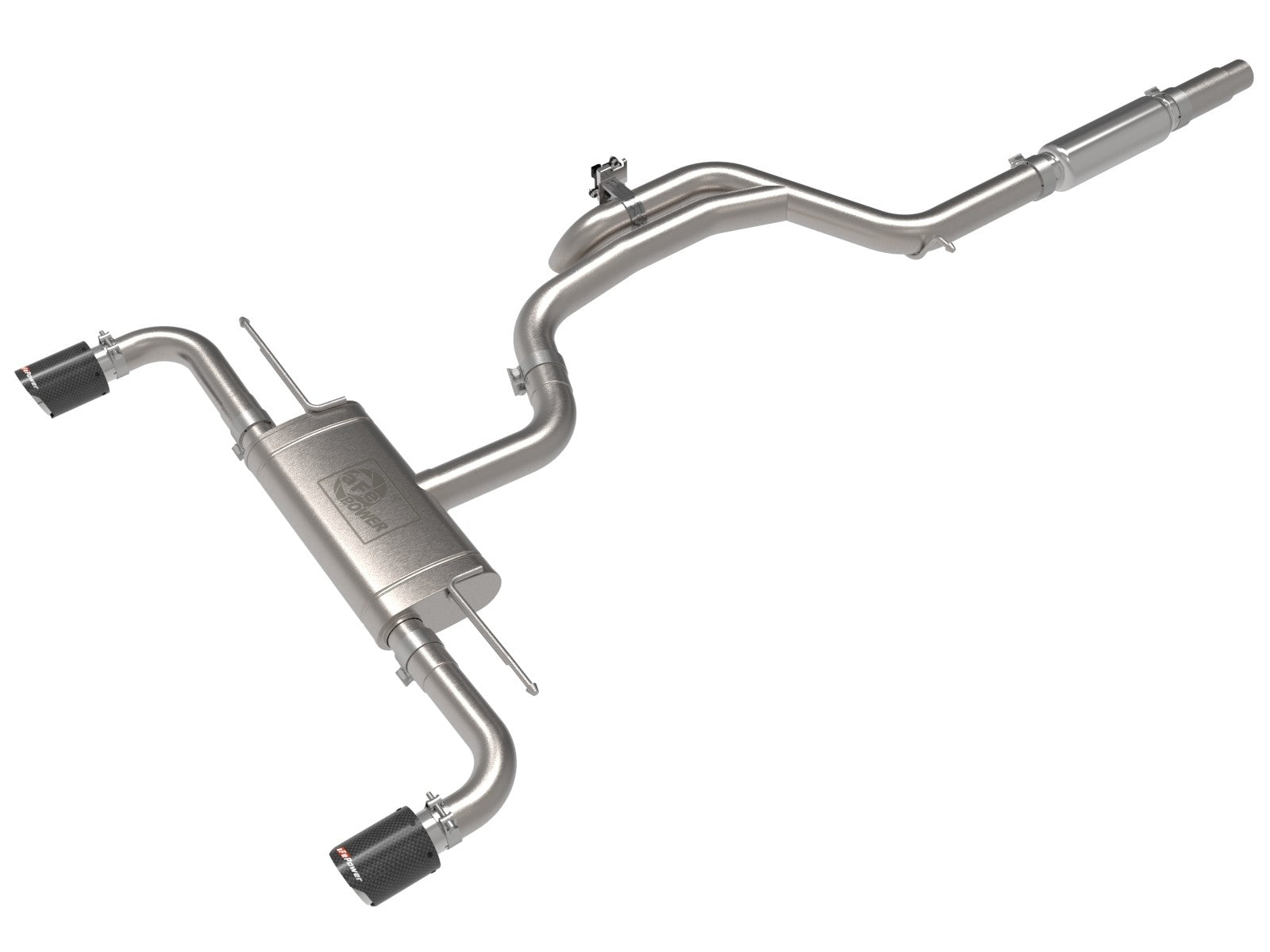 MK8 GTI AFE Gemini XV 3 IN to 2-1/2 IN 304 Stainless Steel Cat-Back Exhaust System w/ Cut-Out