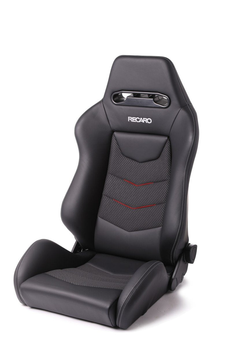 RECARO SEAT SPEED V DRIVER BLACK LEATHER/RED SUEDE