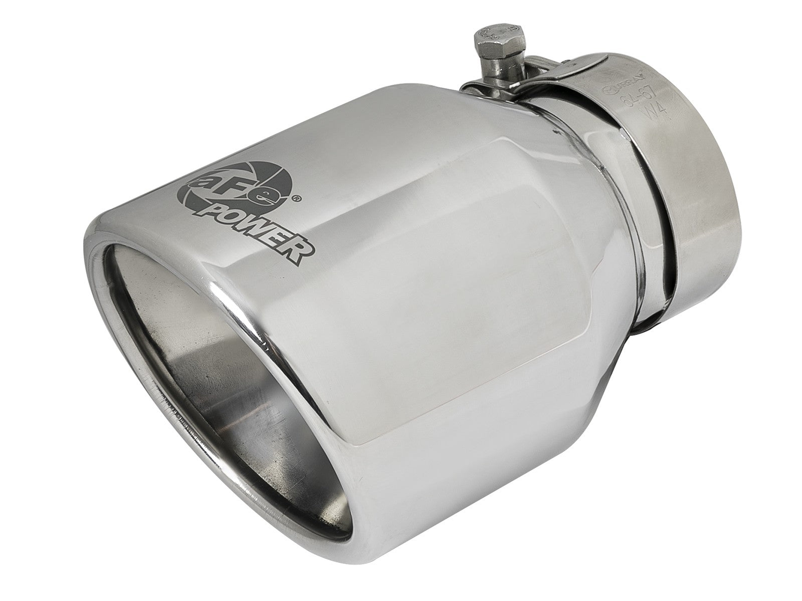 MACH Force-Xp 304 Stainless Steel Clamp-on Exhaust Tip Polished 2-1/2 IN Inlet x 4 IN Outlet x 6 IN L