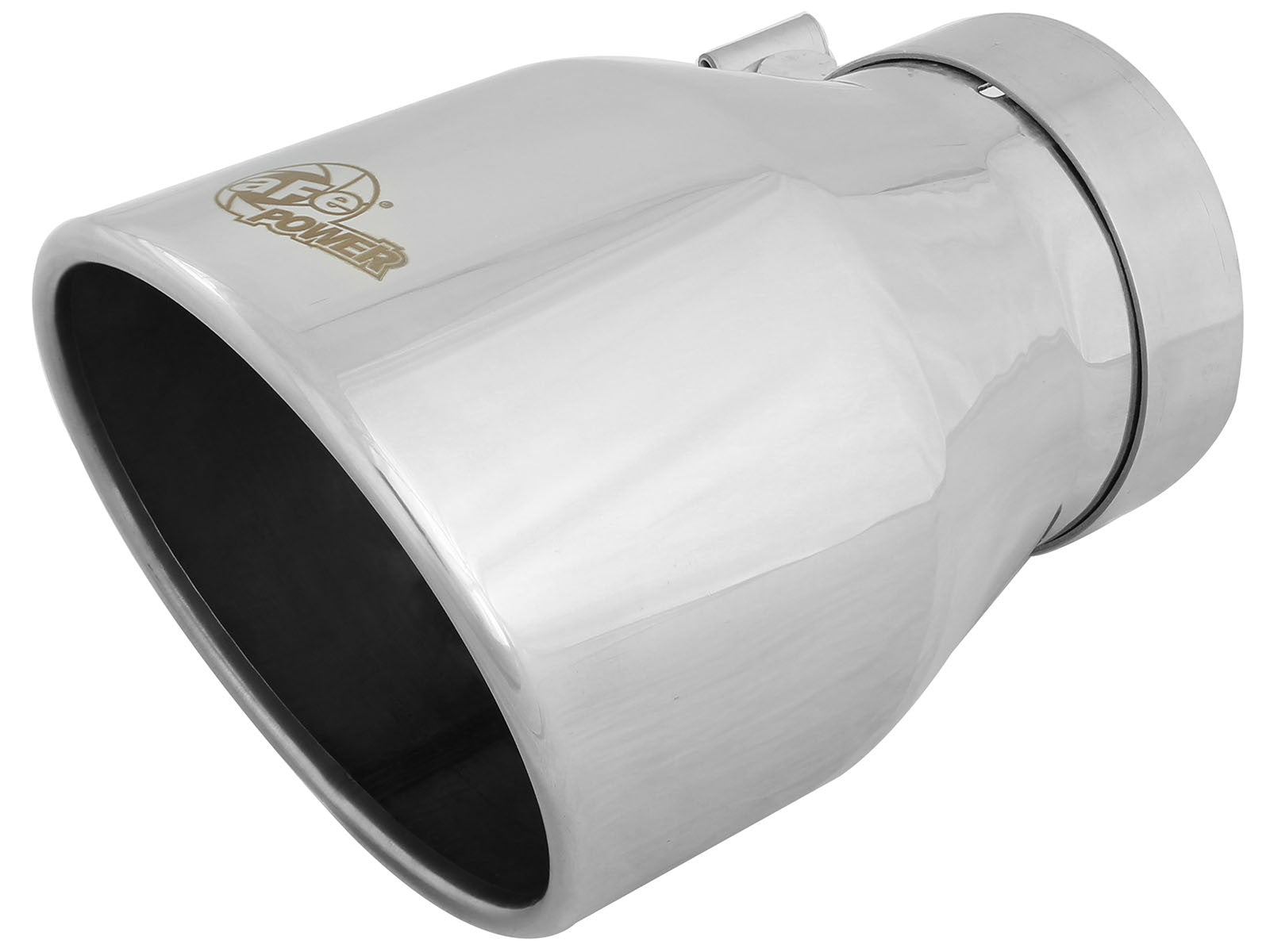 MACH Force-Xp 304 Stainless Steel Clamp-on Exhaust Tip Polished 4 IN Inlet x 6 IN Outlet x 9 IN L