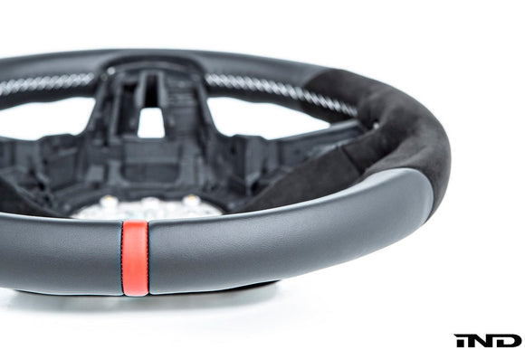 BMW M Performance G-Chassis Steering Wheel - Red Stripe + Silver Grey Stitching