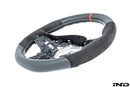 BMW M Performance G-Chassis Steering Wheel - Red Stripe + Silver Grey Stitching-3