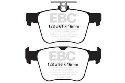 Rear | EBC RedStuff Ceramic Race Brake Pads | 310mm Mk7 Golf R | Audi S3 | TT-S - 0