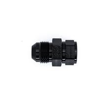 8AN Male Flare to Fuel Pump Outlet Barb Adapter (black)