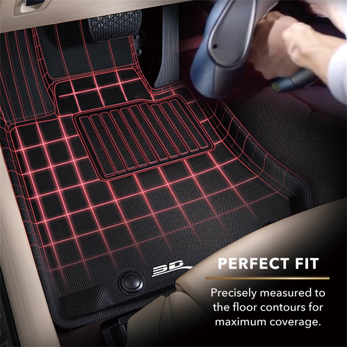 3D MAXpider 19-21 Audi E-Tron Kagu 1st + 2nd Row Floormats - Black - 0
