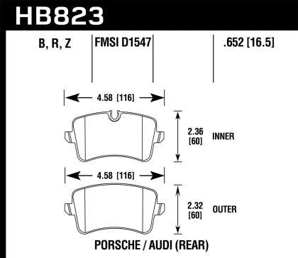 Hawk 13-17 Audi S6/S7/S8 / 12-17 Audi A6 Quattro/A7 Quattro Performance Ceramic Rear Brake Pads - 0