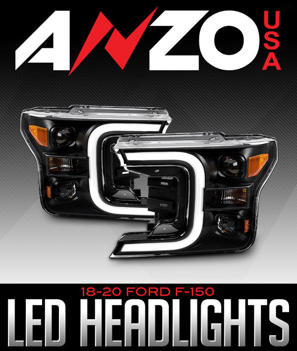 ANZOUSA LED PROJECTOR HEADLIGHTS W/ PLANK STYLE SWITCHBACK: 2018–2020 FORD F-150