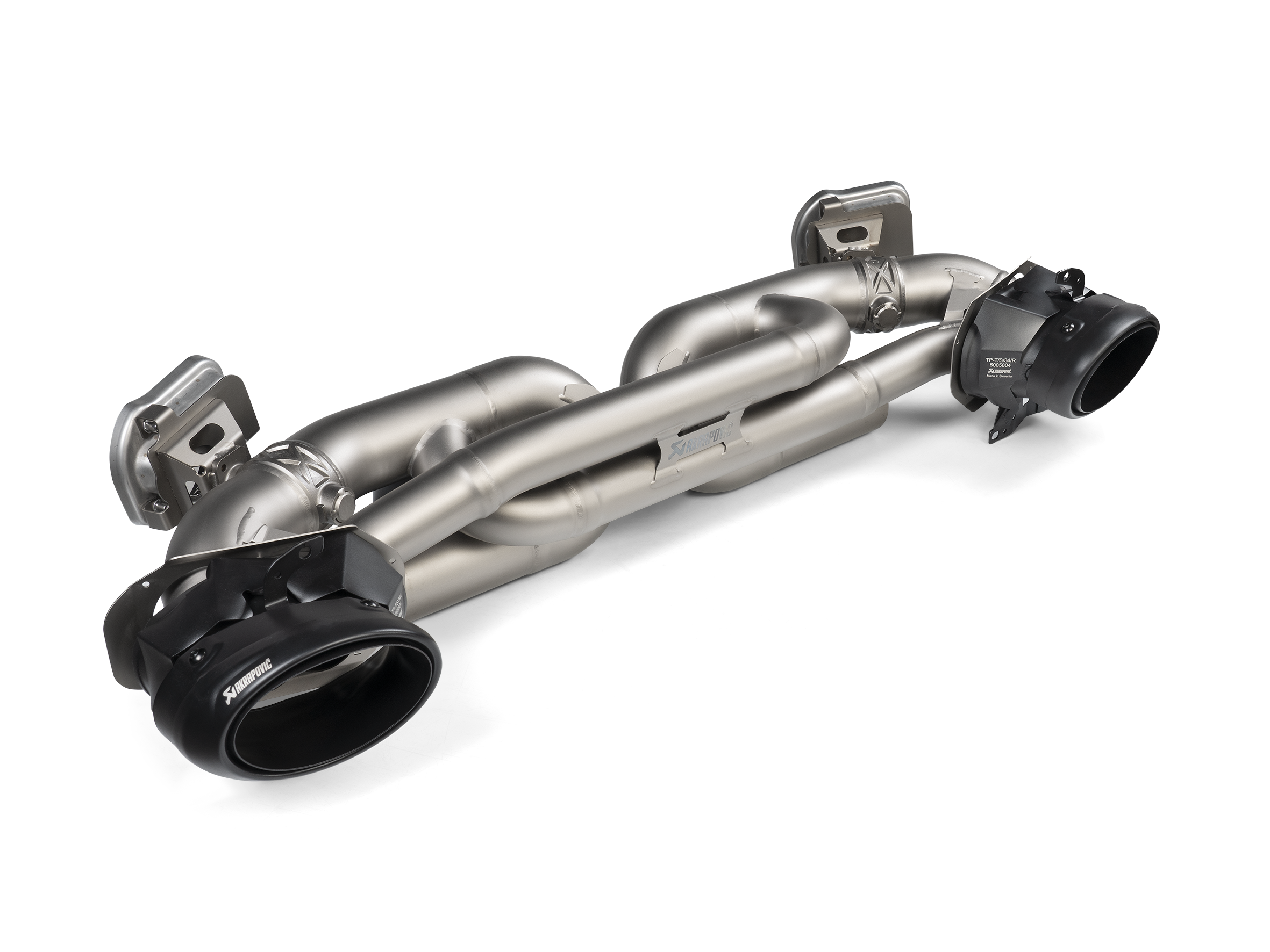 Akrapovic 20-21 Porsche 911 Turbo/Turbo S (992) Slip-On Race Line (Titanium) w/Black Titanium Tips