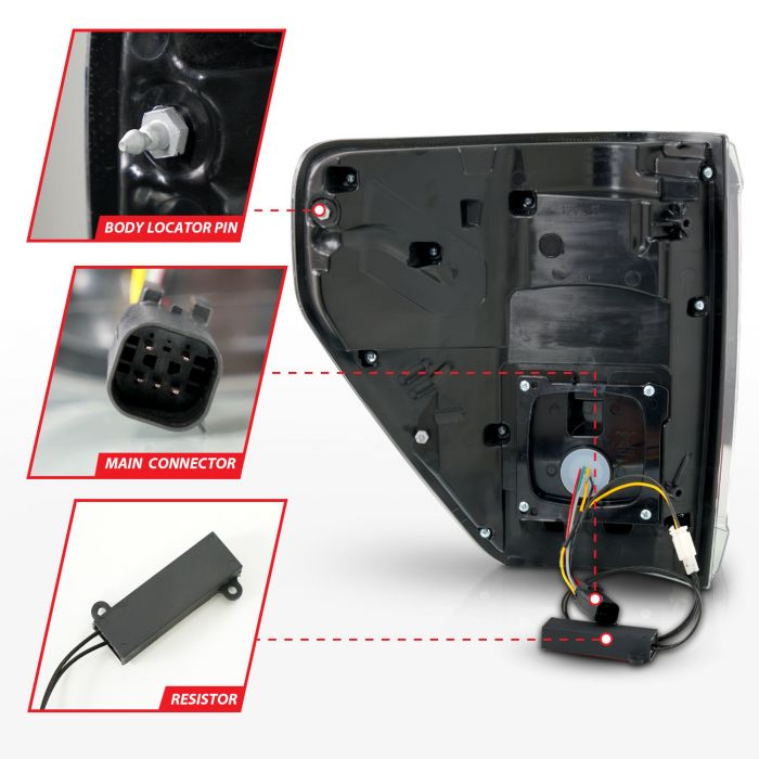 ANZOUSA SMOKE LENS LED TAILLIGHT: 2021+ FORD F-150 - 0