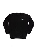 A black 911 RSR 2.1 Turbo crewneck sweater for men. Photo is the front of the sweater with an embroidered 911 RSR 2.1 Turbo. Fabric is a cotton and polyester mix and high quality and fits to size. The style is long sleeve, crew neck, and embroidery on left chest.