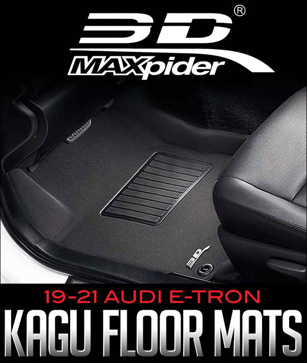 3D MAXpider 19-21 Audi E-Tron Kagu 1st + 2nd Row Floormats - Black