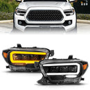 ANZOUSA BLACK LED PROJECTOR PLANK STYLE HEADLIGHTS: 2016–2022 TOYOTA TACOMA-6