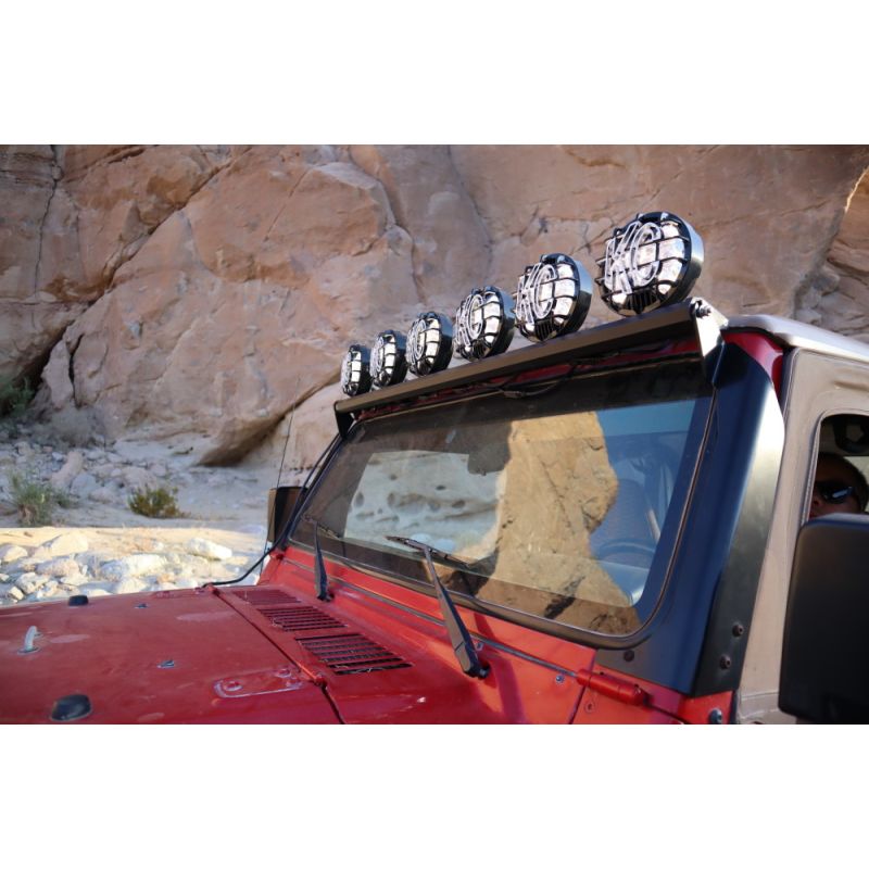 KC HiLiTES 97-06 Jeep TJ 50in. Overhead Xross Bar Kit w/(6) SlimLite LED Lights - Black - 0