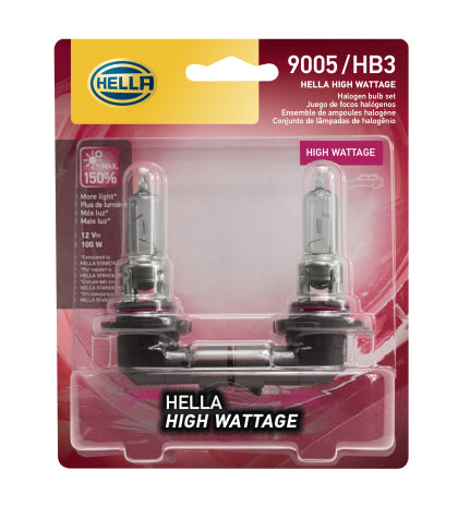 Hella HB3 9005 12V 100W P2OD T4 High Wattage Bulbs (Pair) - 0