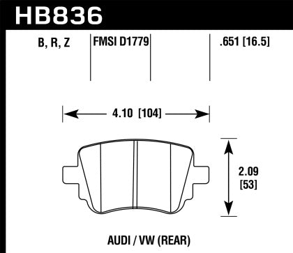 Rear | Hawk HPS 5.0 Pads - Mk7 Golf | GTi | Audi A3 With 272mm Rotors