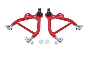 BMR 79-93 Fox Mustang Lower A-Arms (Coilover Only) w/ Adj. Rod End and STD. Ball Joint - Red
