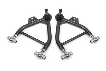 BMR 79-93 Mustang Lower A-Arms (Coilover Only) w/ Adj. Rod End Tall Ball Joint - Black Hammertone