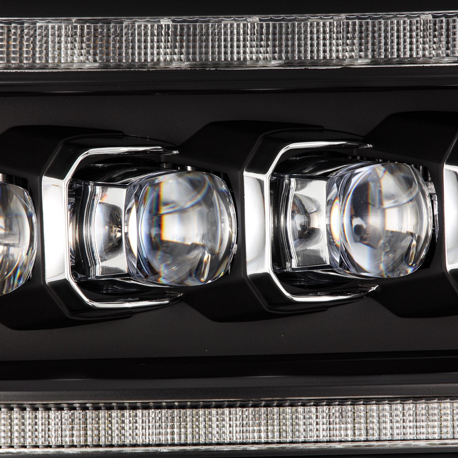 AlphaRex 09-18 Dodge Ram 2500 NOVA LED Proj Headlights Plank Style Design Black w/ Activation Light - 0