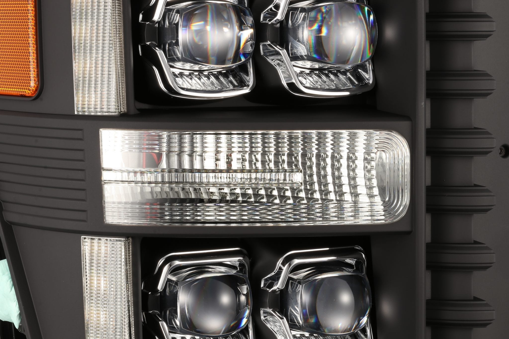 AlphaRex 11-16 Ford F-350 SD NOVA LED Projector Headlights Plank Style Blk w/Activ Light/Seq Signal - 0