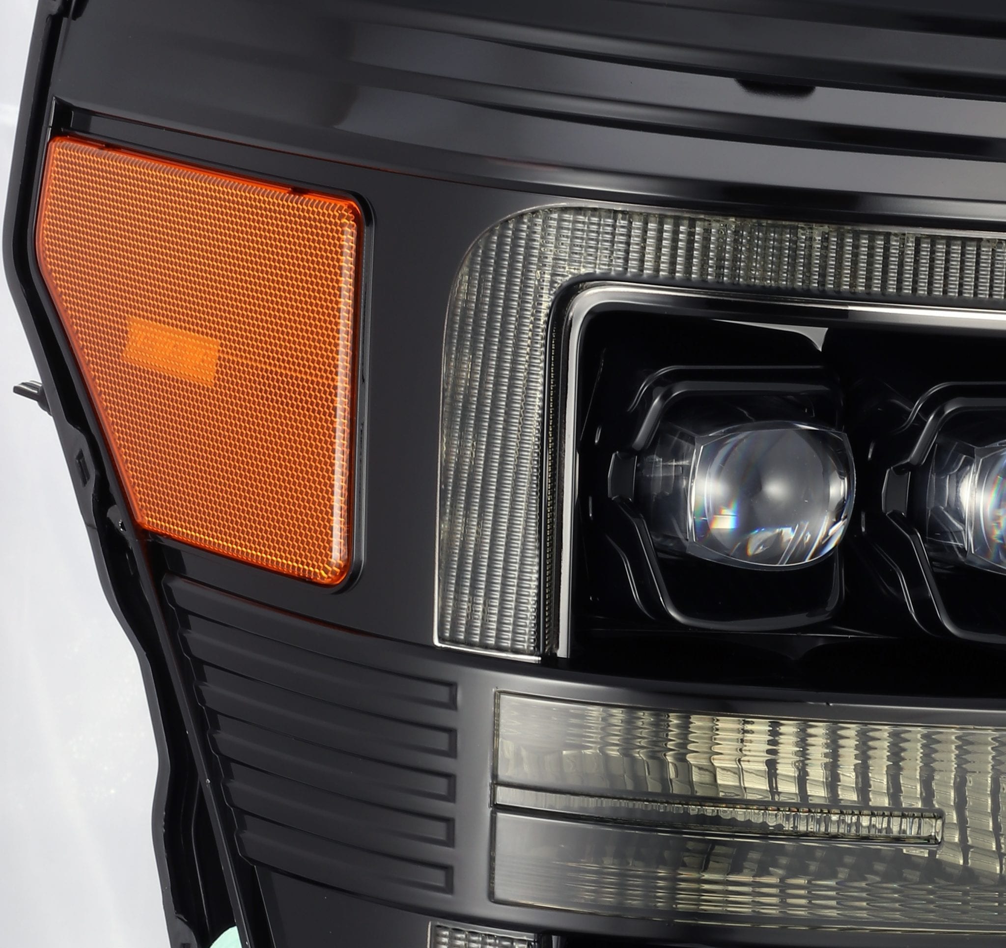 AlphaRex 11-16 Ford F-350 SD NOVA LED Proj Headlights Plank Style Alpha Blk w/Activ Light/Seq Signal - 0