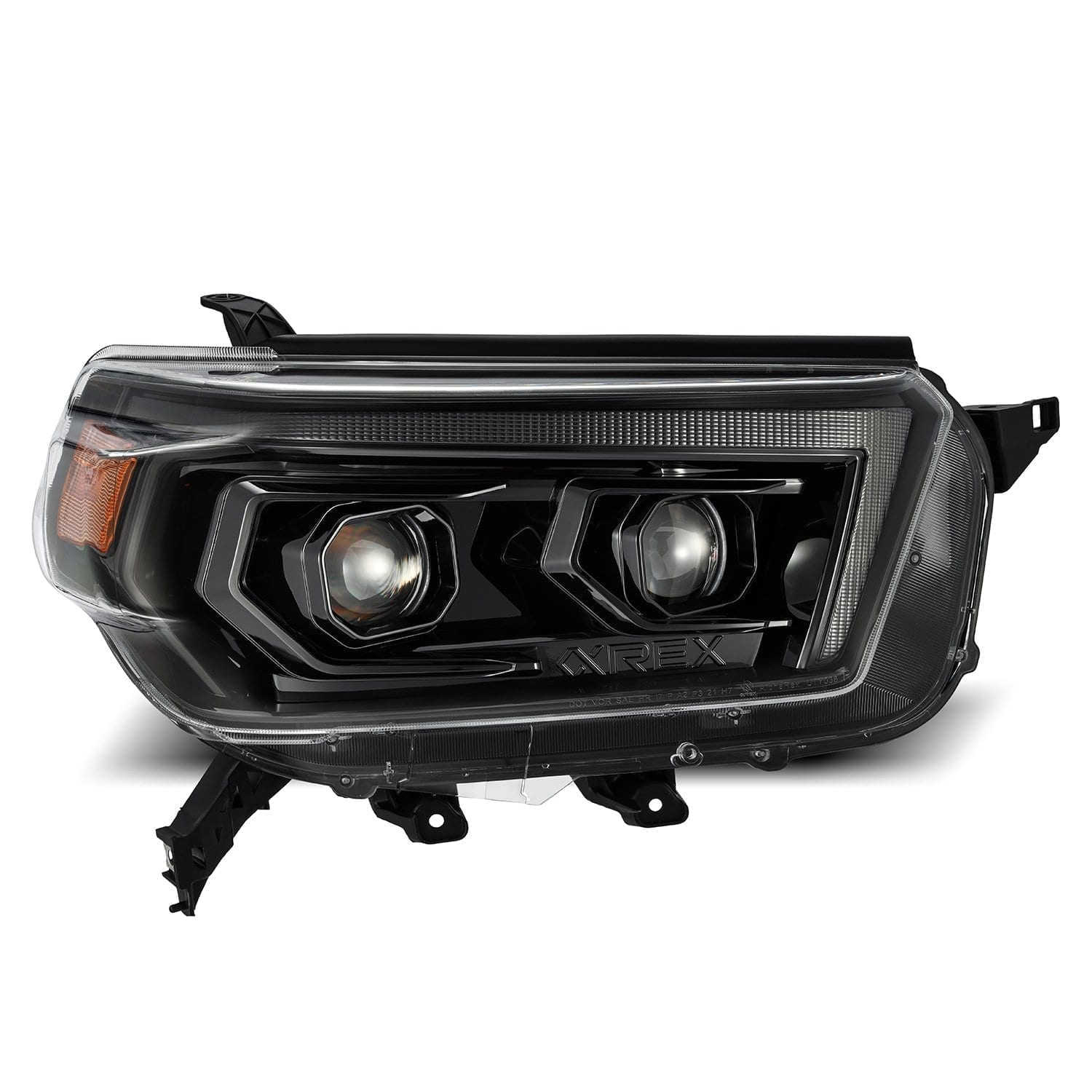 AlphaRex 10-13 Toyota 4Runner LUXX LED Proj Headlights Plank Style Alpha Black w/Seq Signal/DRL - 0