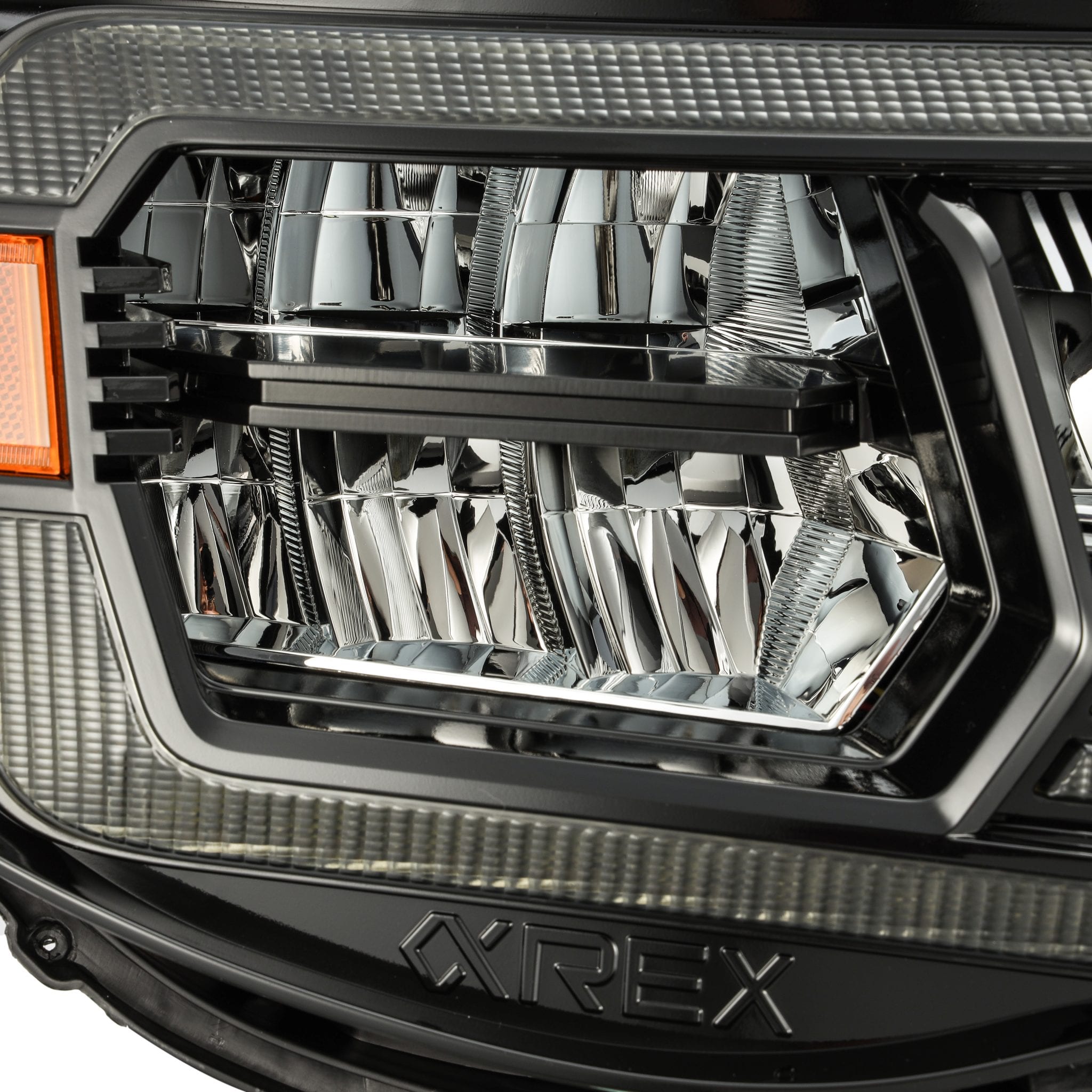AlphaRex 05-11 Toyota Tacoma LUXX Crystal Headlights Plank Style Alpha Black w/Activation Light/DRL - 0
