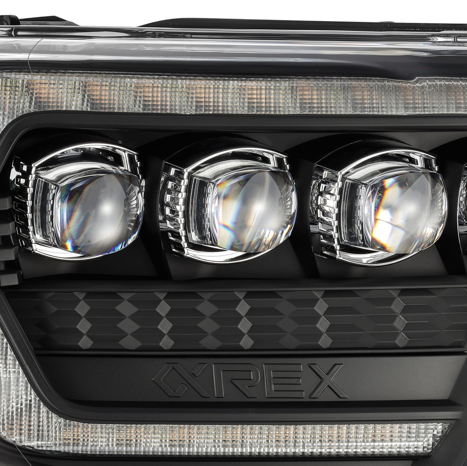AlphaRex 12-15 Toyota Tacoma NOVA LED Proj Headlights Plank Style Black w/Activ Light/Seq Signal/DRL - 0