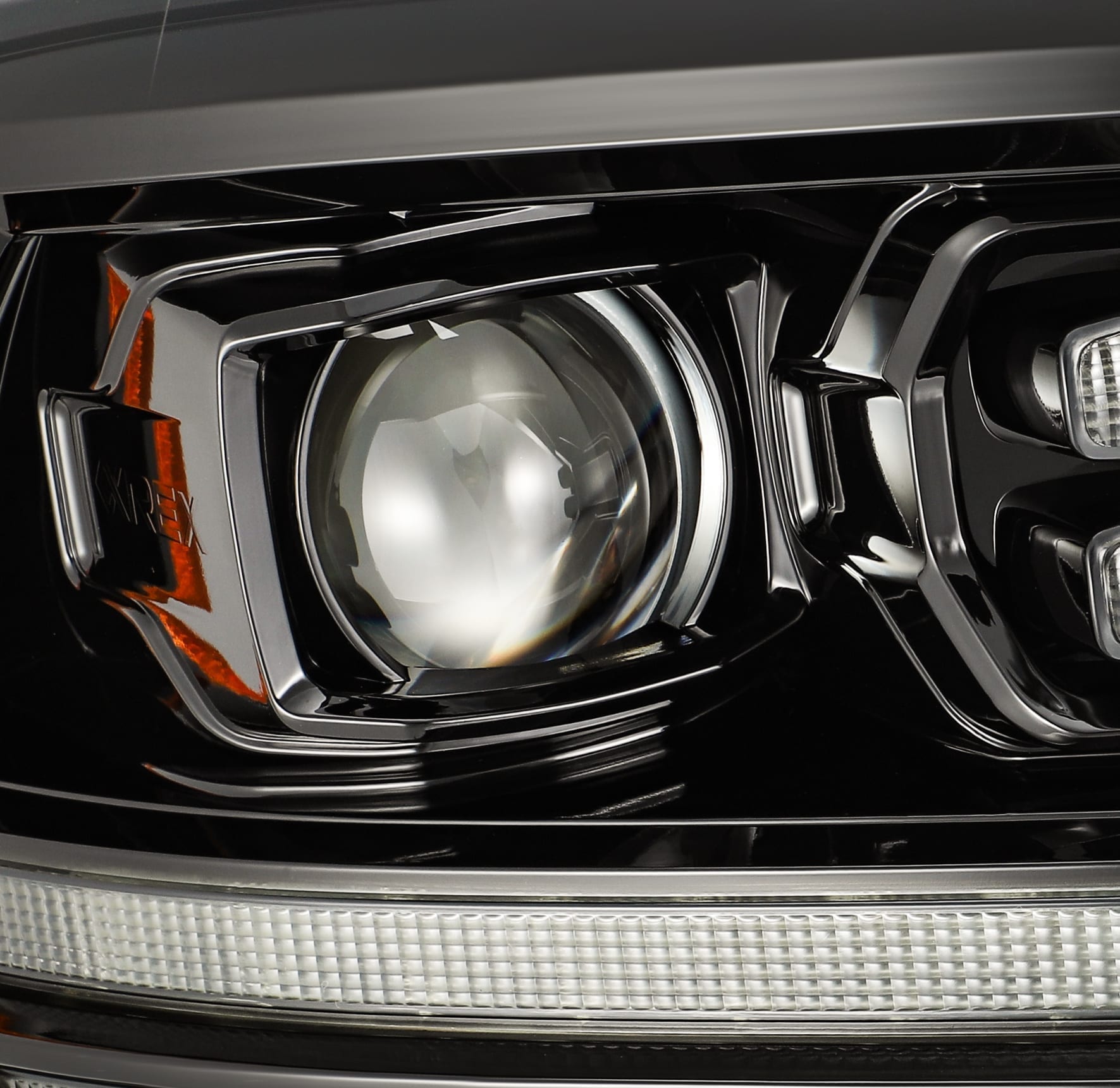 AlphaRex 09-18 Dodge Ram 2500HD LUXX LED Proj Headlights Plank Style Black w/Seq Signal/Smoked DRL - 0