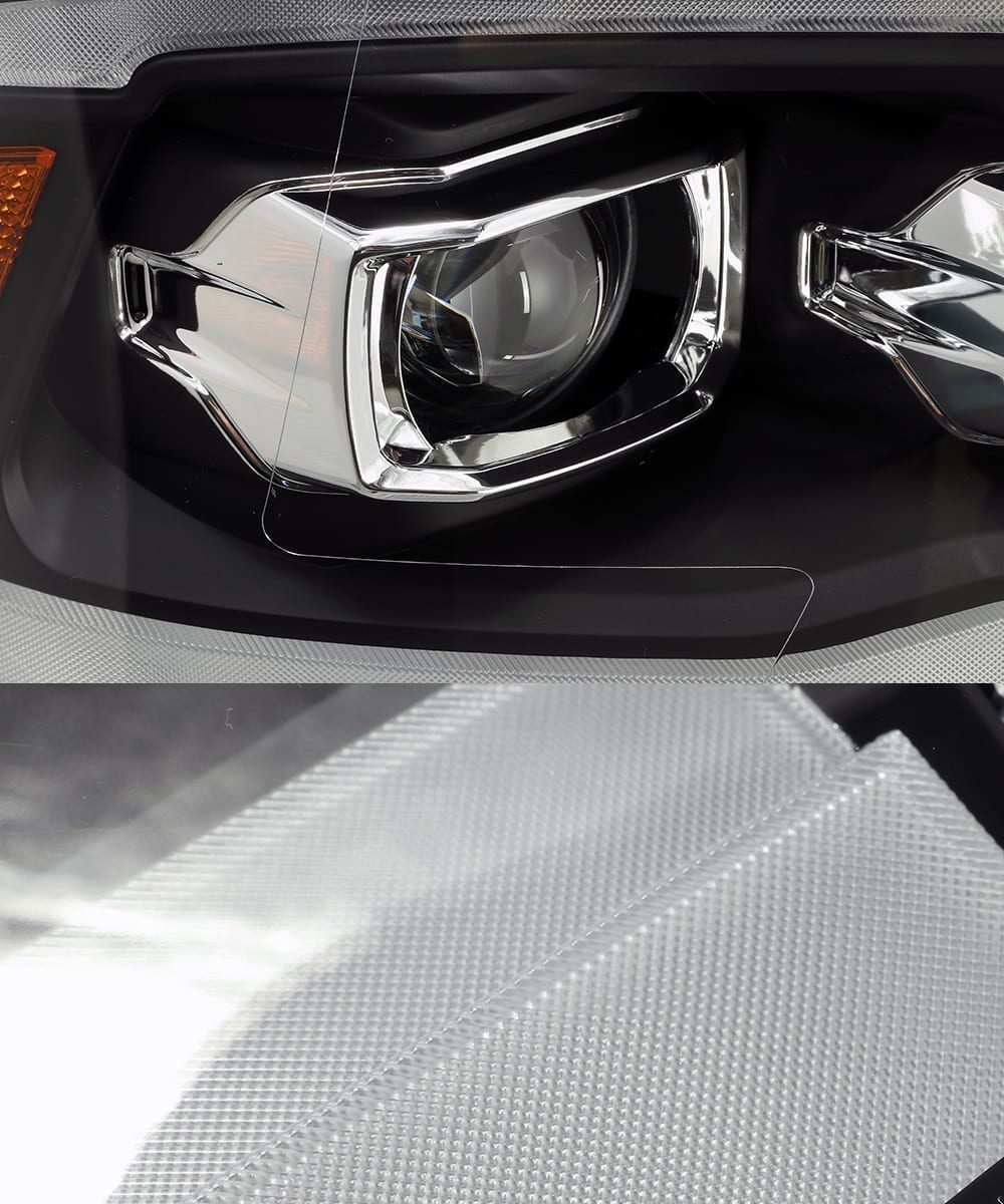 AlphaRex 09-18 Dodge Ram 1500HD LUXX LED Proj Headlights Plnk Style Blk w/Activ Light/Seq Signal/DRL - 0
