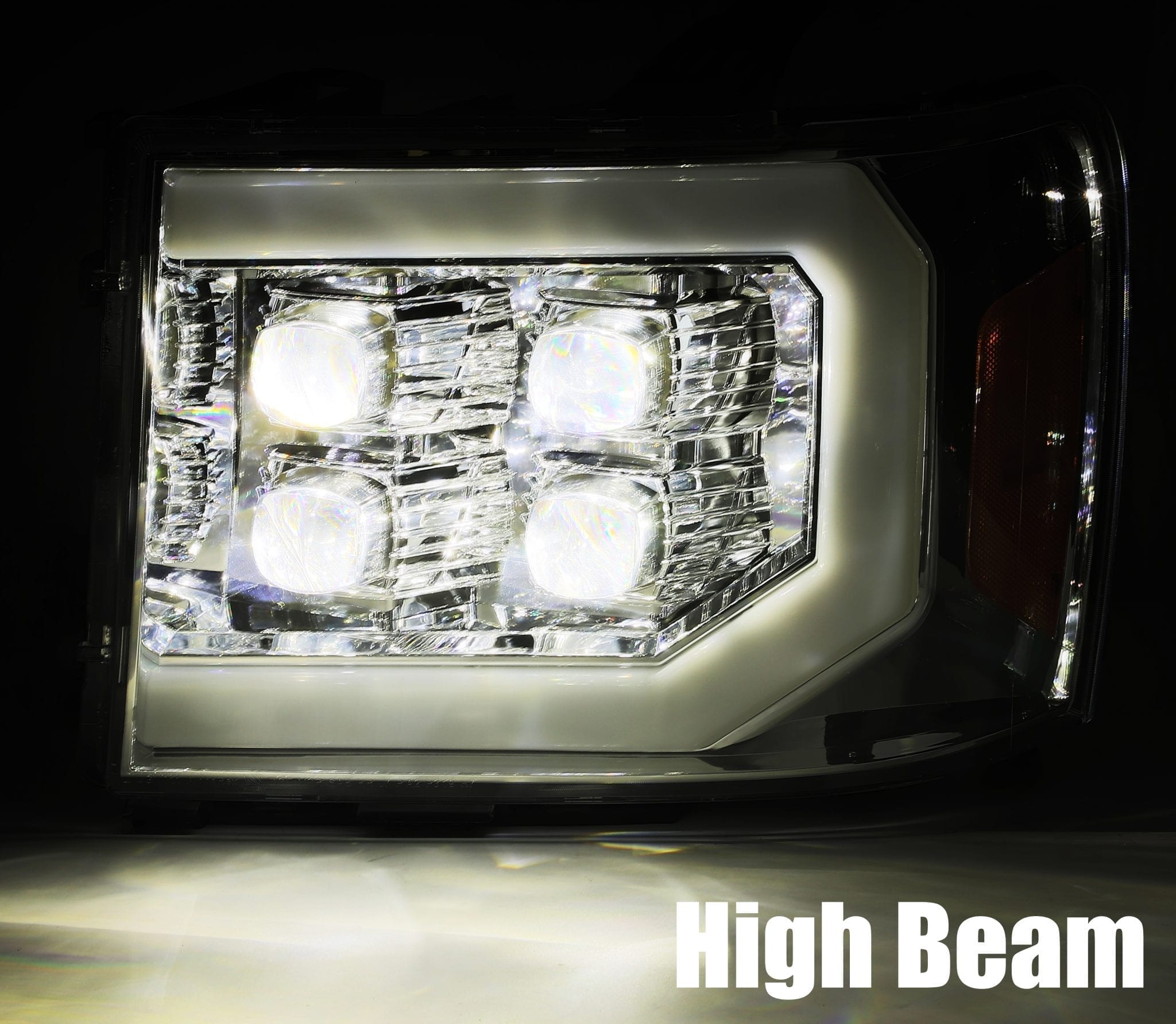 AlphaRex 07-14 GMC 2500HD NOVA LED Proj Headlight Plank Style Matte Blk w/Activ Light/Seq Signal/DRL - 0