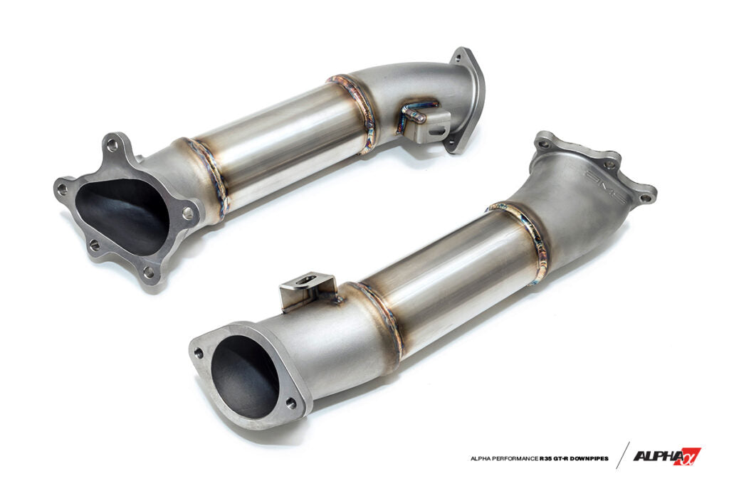 ALPHA GT-R Cast Downpipes With No Cats (Pair)