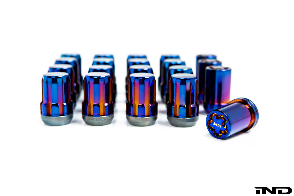 BBS M12x1.5 Closed-End Racing Lug Set - Titanium Blue