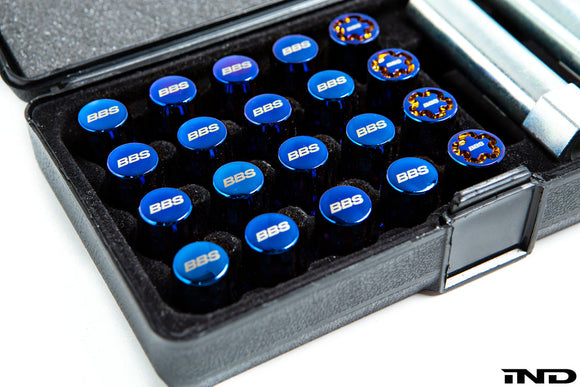 BBS M12x1.5 Closed-End Racing Lug Set - Titanium Blue
