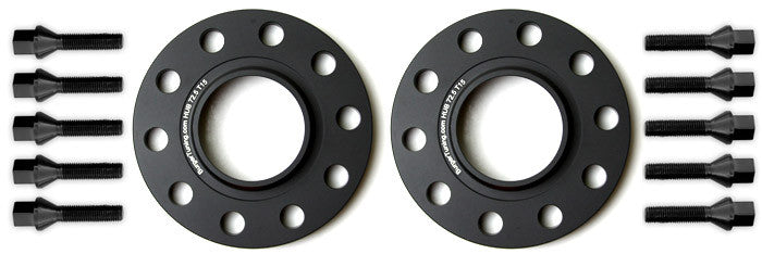 Mini Cooper R60 Countryman & R61 Paceman Wheel Spacers by BMS w/10 Black Extended Wheel Bolts (Pair, 2 Wheels)